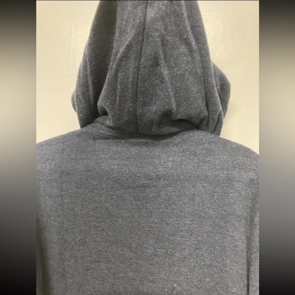 Flag & Anthem Men's Hoodie 1/4 Zip Up Hooded Pullover Sweater Medium Blue Pocket - Picture 10 of 15